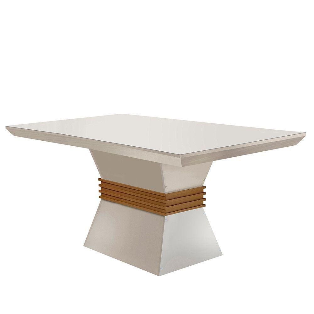 Mesa Para Sala De Jantar Lucy 120cm Em Mdf E Vidro