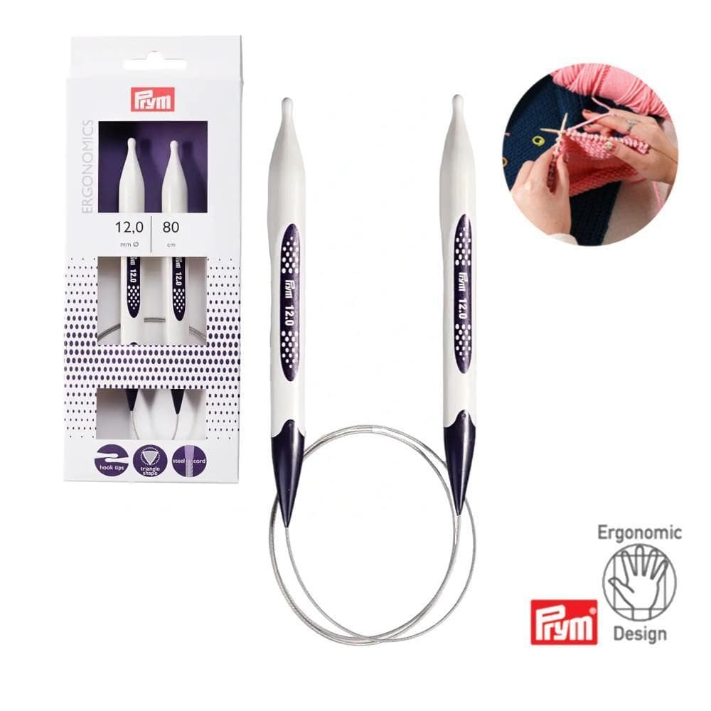 Agulha Circular Para Tricô Prym Ergonomics 80Cm 12.0Mm
