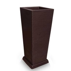 Vaso D Planta + Prato Decorativo Alto Polietileno 90X40 Café
