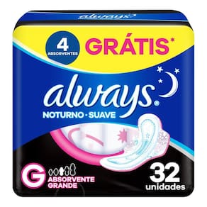 Absorvente Always Noites Tranquilas Suave com abas 32 Unidades