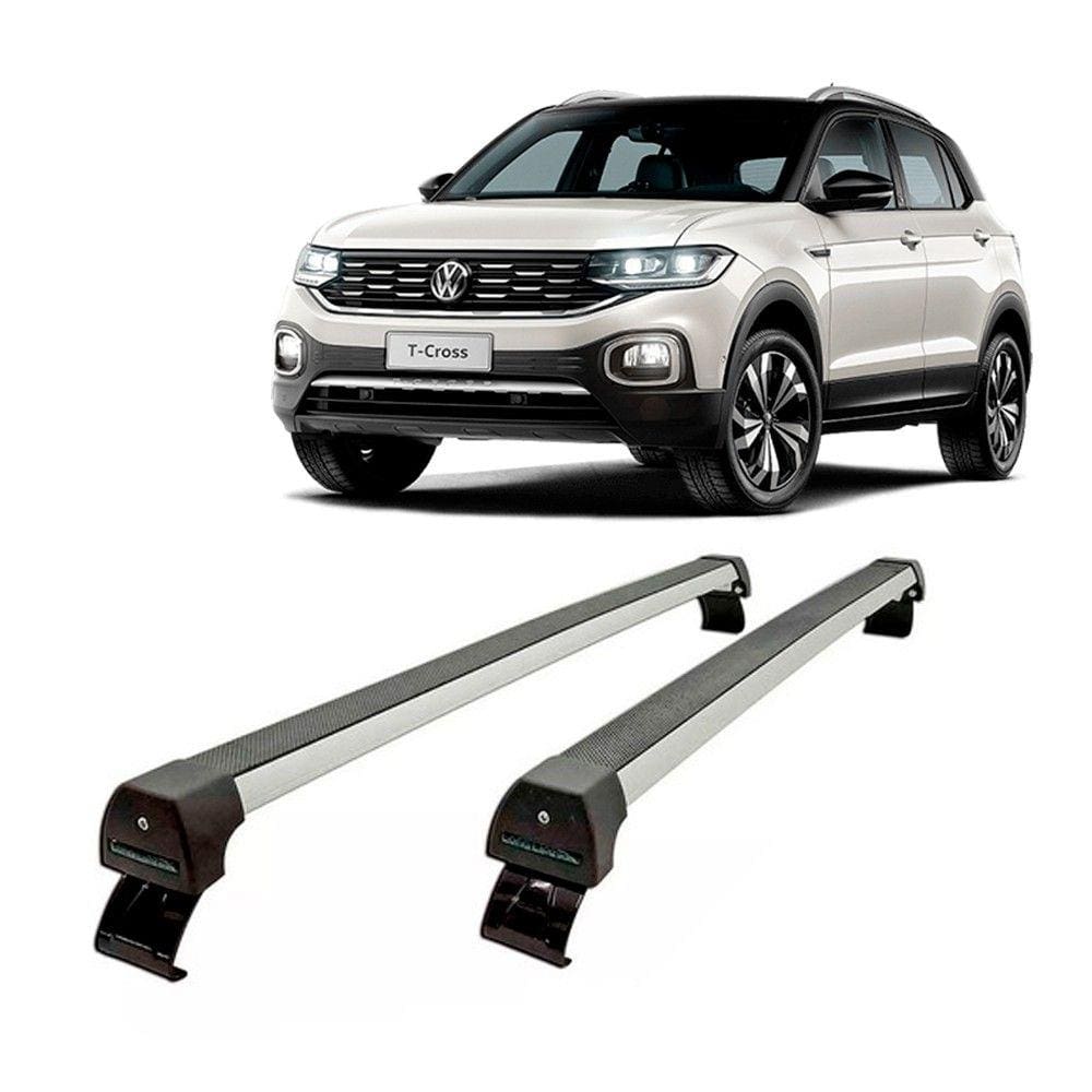 Rack De Teto Long Life Sports Alumínio T-Cross Com longarina 2020 até 2023 - 4 Portas (Não permite a abertura do teto solar).