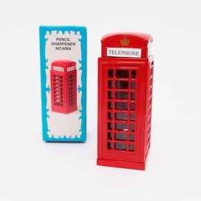 Apontador Miniatura em Metal Cabine Telefone Londres - Die-Cast Colecionável 608A
