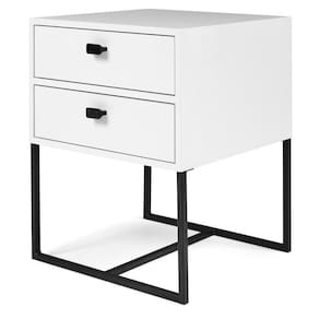 Mesa Cabeceira Medelim 2 Gavetas Branco