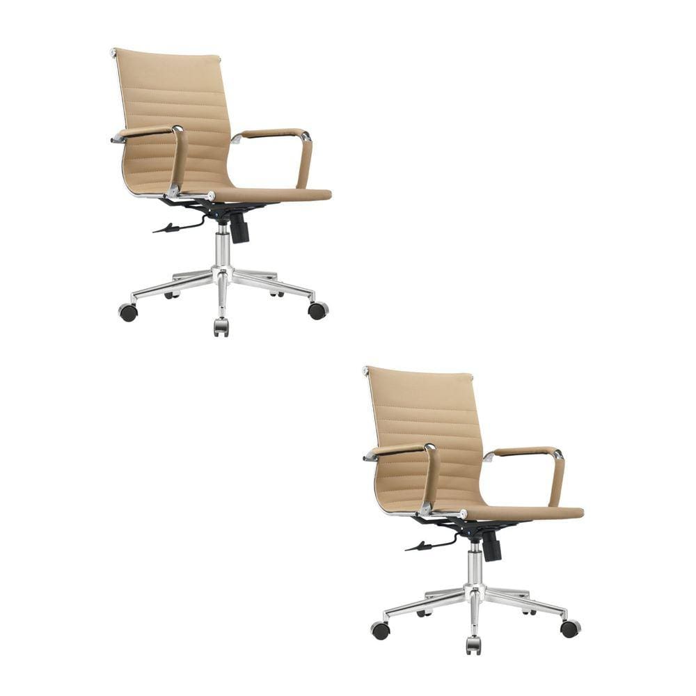 Kit com 2 Cadeiras para Escritório Diretor Manhattan Cinza