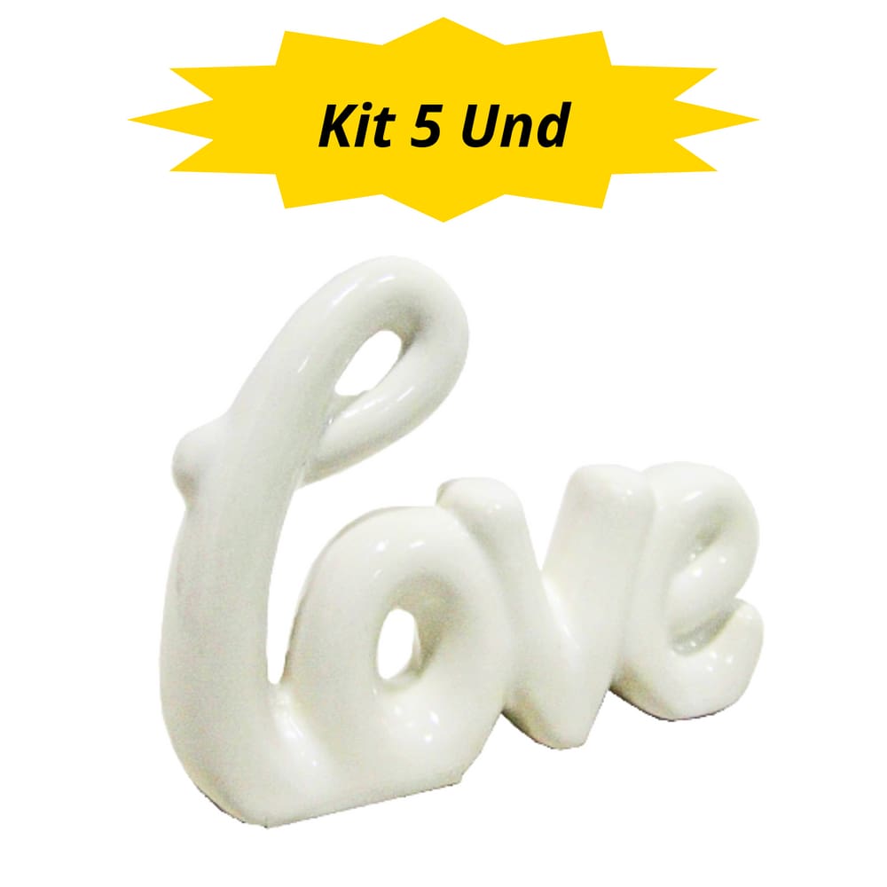 Kit 5 und - Enfeite de Mesa - Porcelana - Love