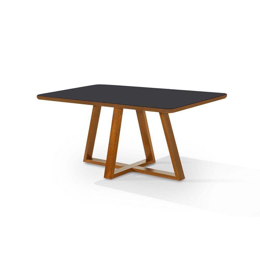 Mesa Jantar Bela Wood 120cm Pés Madeira Tampo Encabeçado Madeira