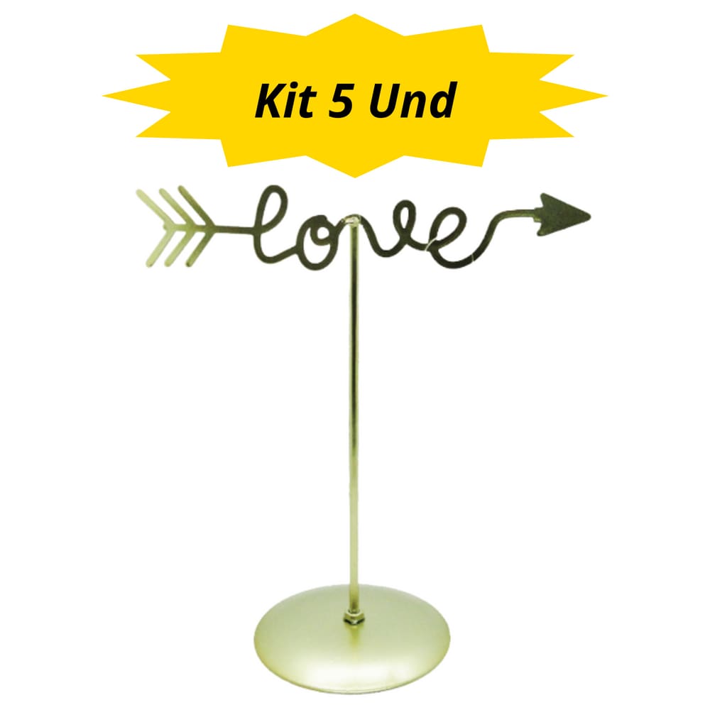 Kit 5 und - Porta Joias - Aramado - Base Metalizado - Love