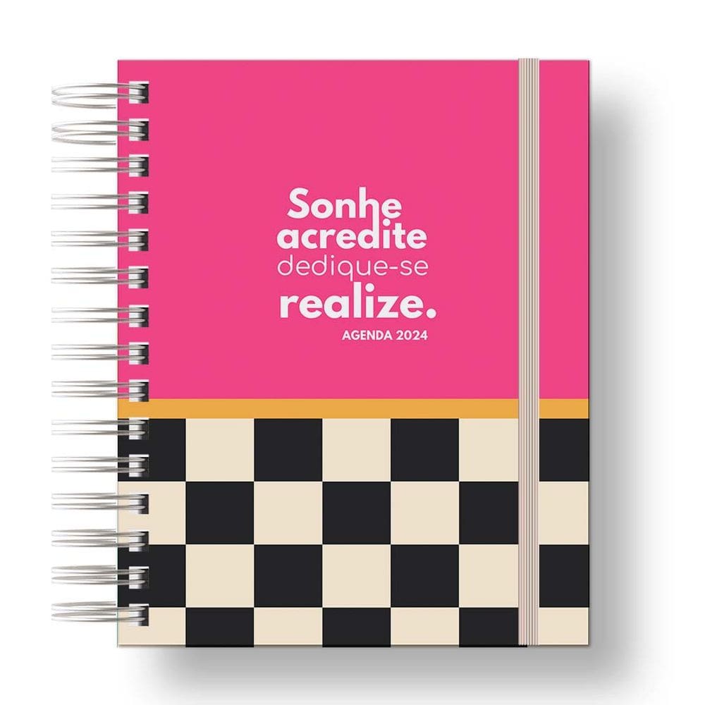 Agenda 2024 Organize seu Ano/ Rosa Xadrez
