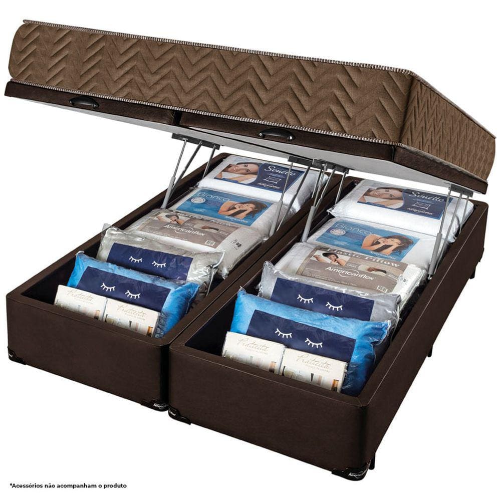 Conjunto Box Baú Queen Espuma D28 Americanflex Pro Coluna II 158x198x57cm