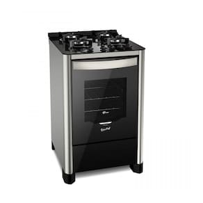 Fogão Piso Fischer Gran Cheff 4Q Mesa de Vidro Inox Bivolt
