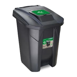 Lixeira Preta 120L Coleta De Lixo Grande Tampa Click Cozinha