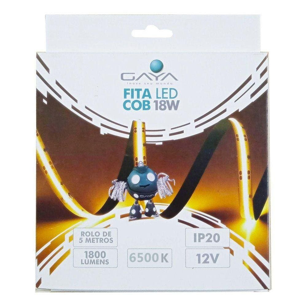 Fita Led Cob 18W 5M 12V Ip20 Gaya