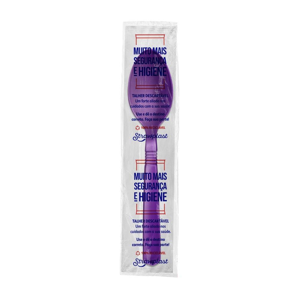 Colher Forte Sache C/ Guardanapo Roxa C/ 200 Un.