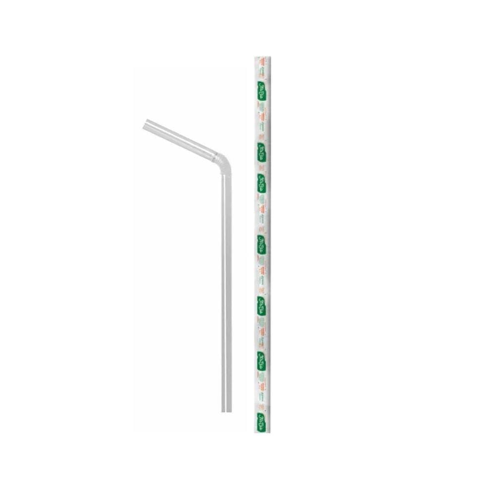 Canudo Bio Flex Shake Sache Papel 8 Mm Cristal Pp C/ 100