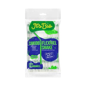Canudo Bio Flex Shake Sache Papel 8 Mm Cristal Pp C/ 100