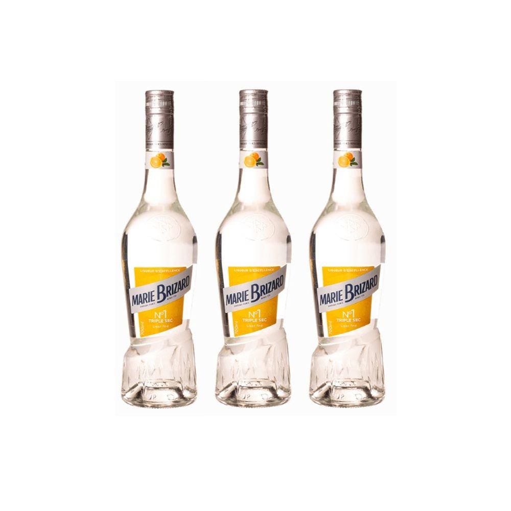 Kit Licor Marie Brizard Laranja Triple Sec 700ml 3 unidades