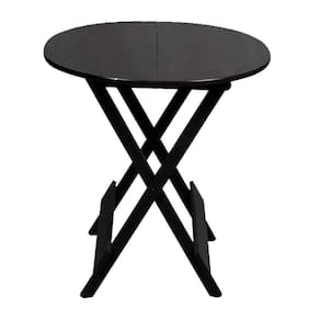 Mesa Dobravel De Madeira 70 Redonda - Preto - Preto