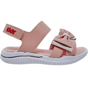 Sandália Infantil Menina Casual Dia a Dia com Laço Fechamento em Fitas Aderentes Kidy 192-1040