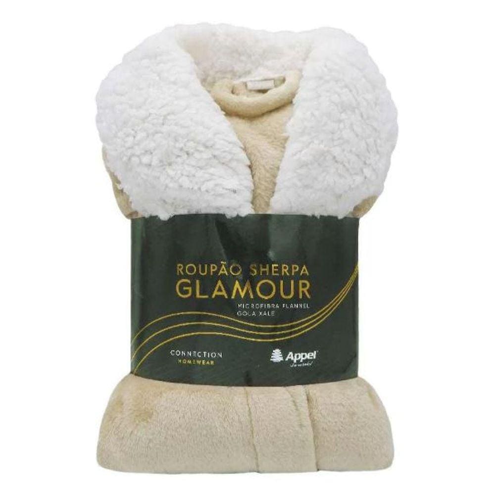 Roupão Sherpa Glamour Bege Duna - Appel - Tamanho P