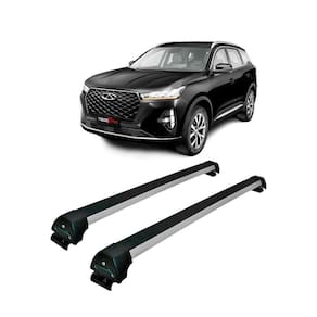 Rack de teto Long Life Sports alumínio Tiggo 7 com Longarina Integrada, com/ sem Teto Solar 2019 até 2021 - 4 Portas.