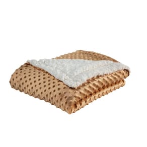Cobertor Plush Com Dots Sherpa Dourado Para Bebê