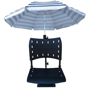 Cadeira Para Barco Giratória Prática Dobrável Com Suporte De Guarda Sol Preta