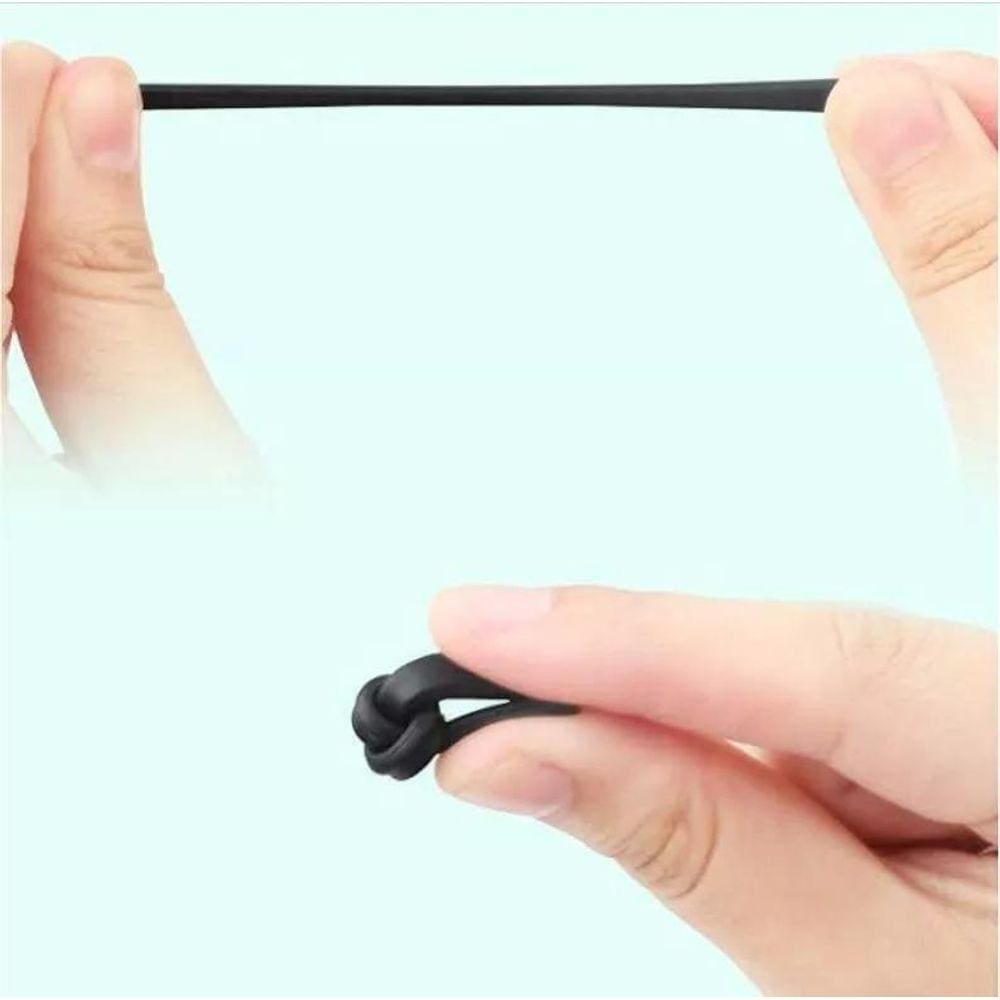 Ponteira Silicone Preto Reposição Óculos - Kit 2 Pares