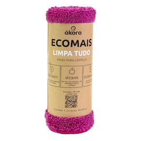 Pano de Limpeza Ecomais Limpa Tudo Rosa - Akora 30x30cm