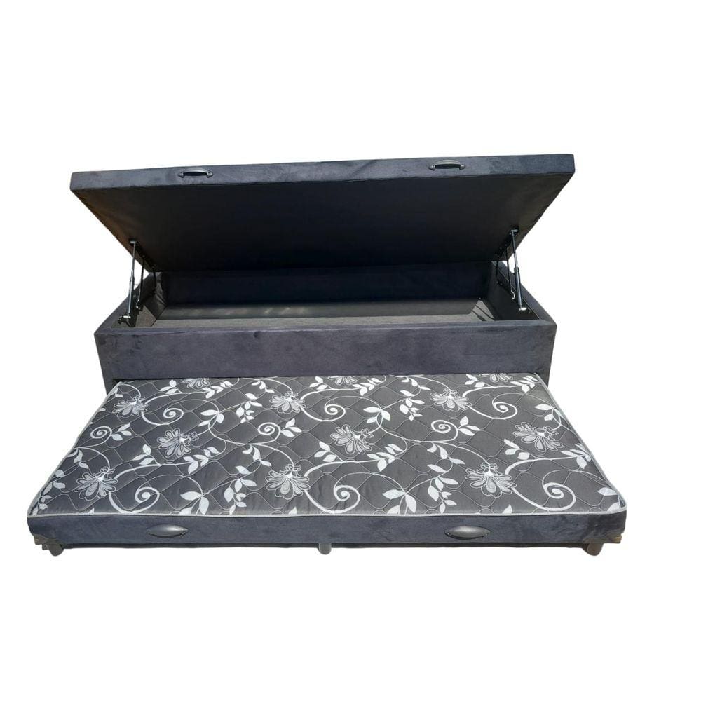 Triplex Suede Preto com Pistão a gás