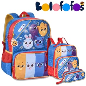 Mochila de Costas Lancheira Térmica e Estojo Duplo Bolofofos