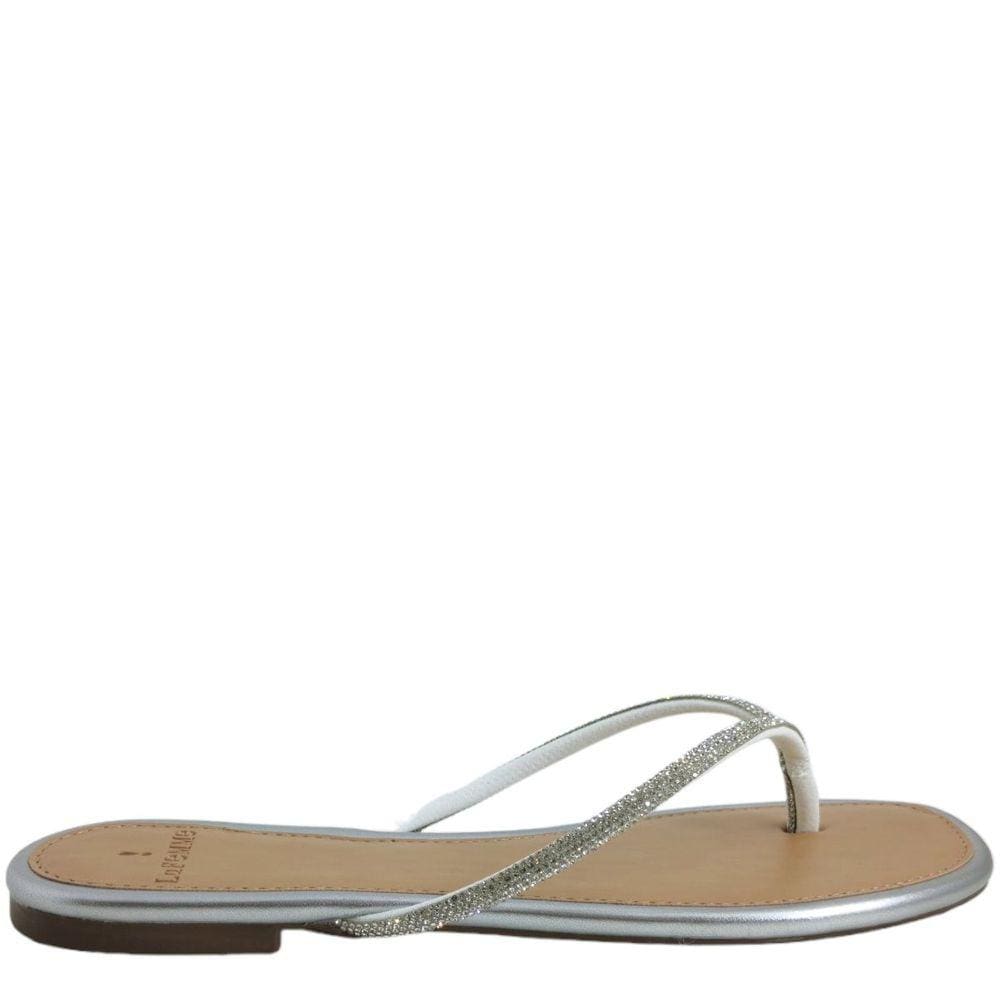 Rasteirinha Feminina Casual Dia a Dia Bico Quadrado com Strass La Femme 46.300
