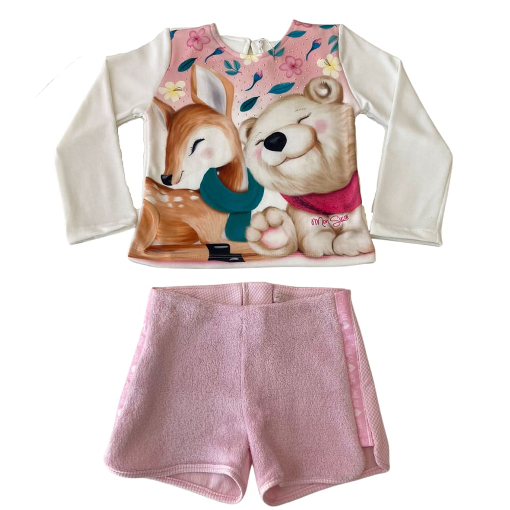 Conjunto Infantil Mon Sucré Raposa Rosa 80118