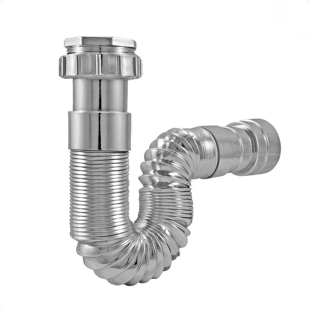 Sifão Instala Fácil Pvc Corrugado - Cromado 1683