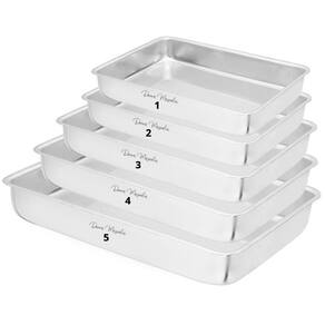 Kit 5 Forma Assadeira Bolo Retangular Alta N1 A N5 - E18