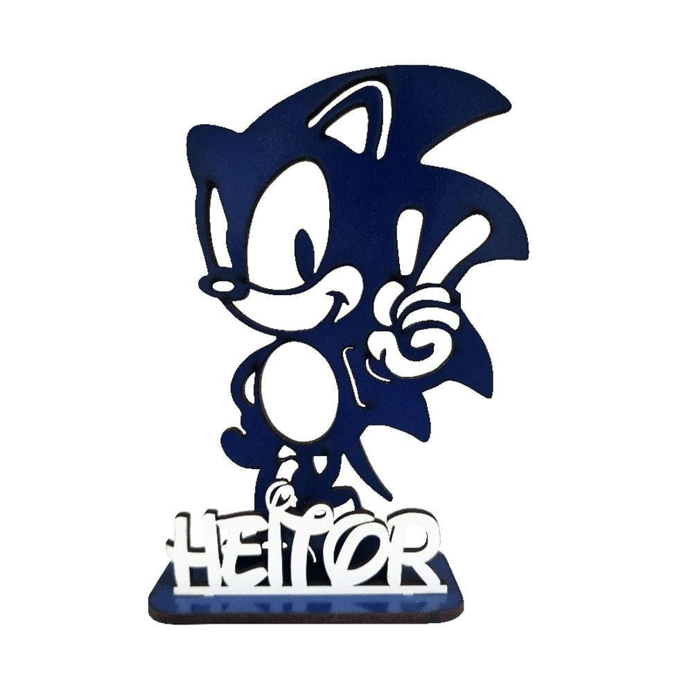 7 Centros de Mesa Sonic 20cm Personalizado Aniversário