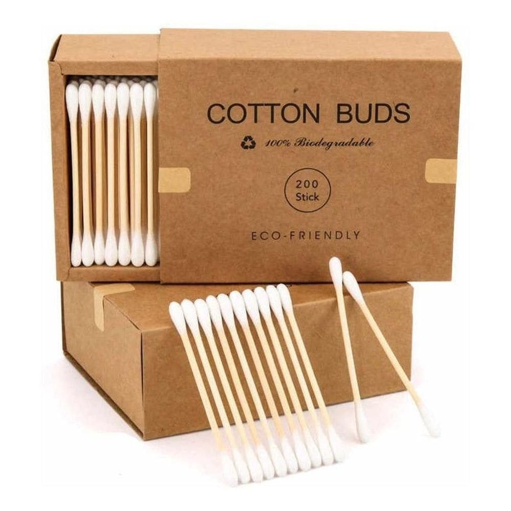 Cotonetes de Madeira Algodão Sustentável Ecológico 1000 Unid