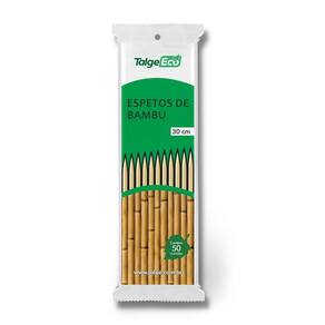 50 Espeto Vareta De Espetinho Churrasco Bambu 30 Cm