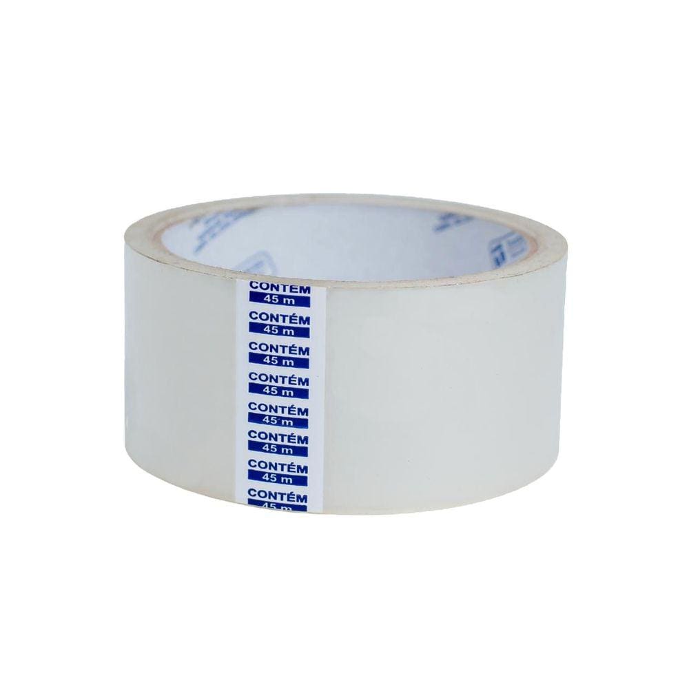 Kit C/ 5 Rolos Fita Adesiva Transparente Durex Para Embalar - 45MM X 45 Metros