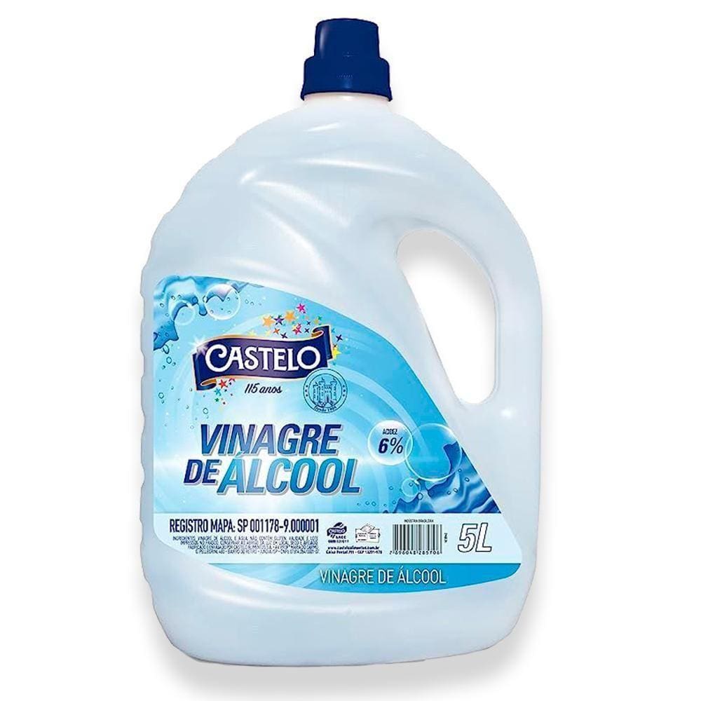 2 Vinagre De álcool Castelo De Limpeza E Bactericida 6% Acidez 5l