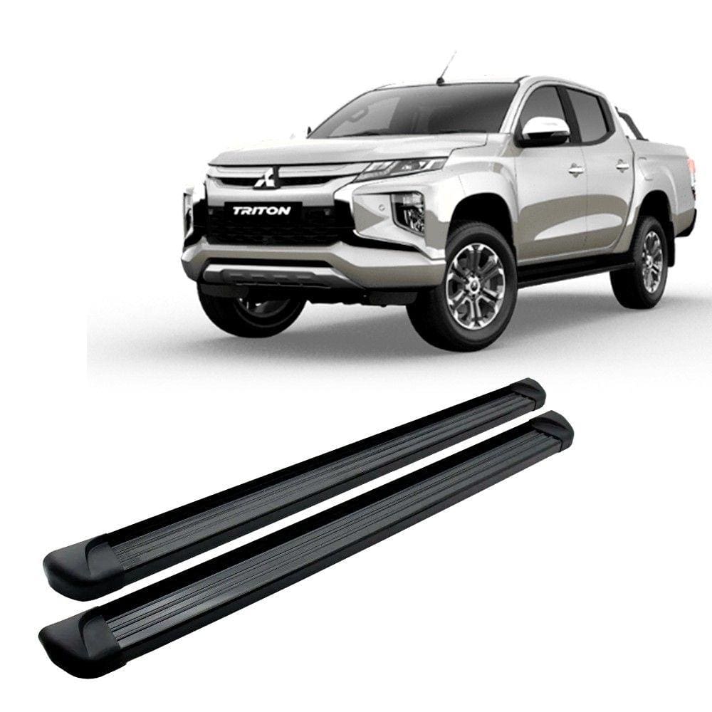 Estribo Lateral em Alumínio Preto p/ L200 Triton 2017 até 2023 Cabine Dupla
