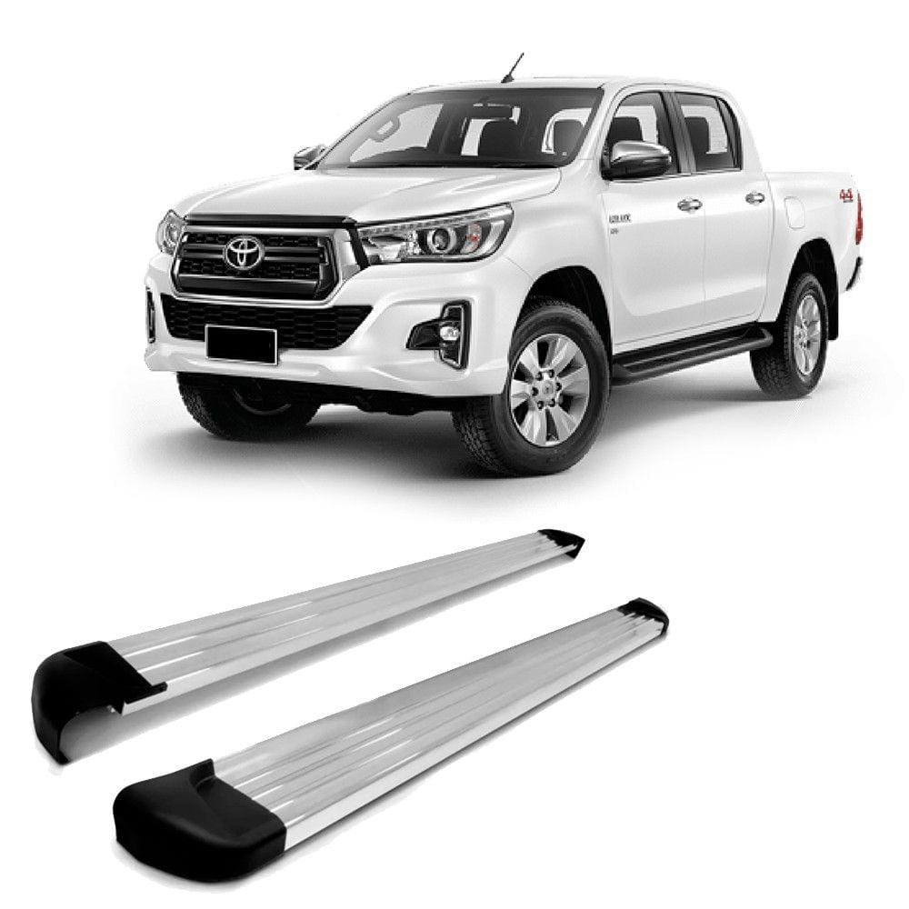 Estribo Lateral em Alumínio Polido p/ Hilux 2016 até 2023 Cabine Dupla