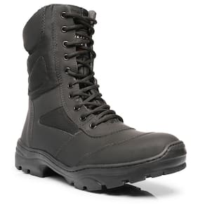 Botas Taticas Infantaria em Couro Coturno Militar PM com Palmilha de Gel Bico PVC Preto