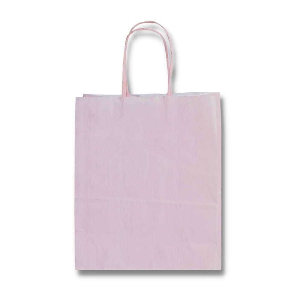 Sacola Para Presente Kraft Rosa Bebe 17,5X8,0X21,5 C/ 10 Un.
