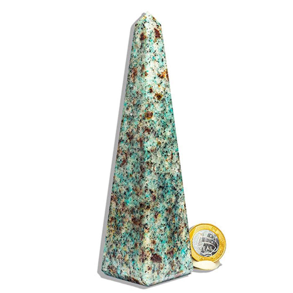 Obelisco Amazonita Paraiba Pedra Natural 16 a 17 cm
