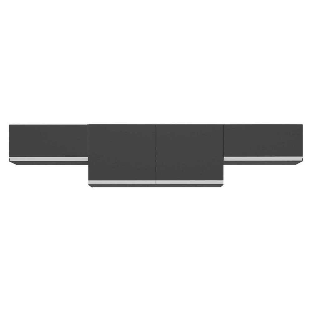 Kit 3 Armários De Cozinha Aéreos 4 Portas Veneza Multimóveis Mp2151 Preto/branco Preto/branco