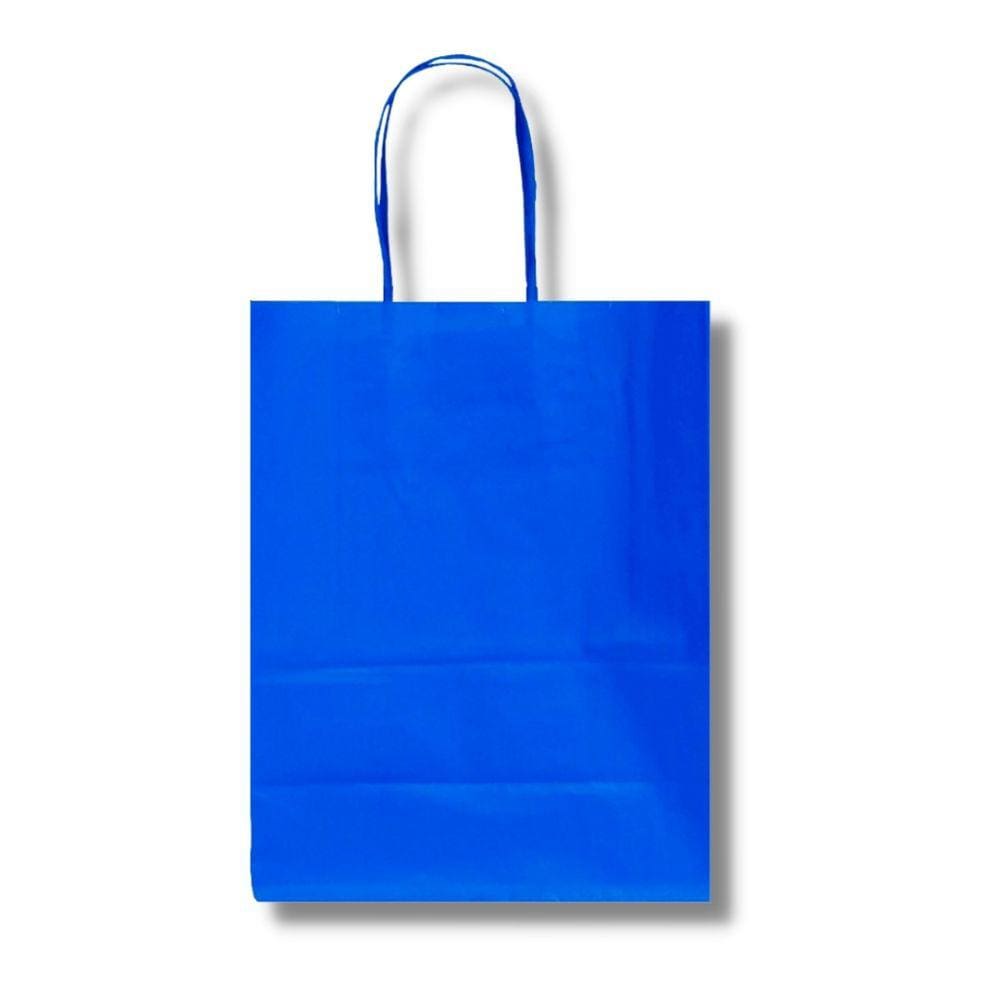 Sacola Para Presente Kraft Azul 17,5X8,0X21,5 C/ 30 Un.