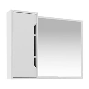 Espelheira Para Banheiro Flex 80cm Com 1 Porta Multimóveis Cr10116 Branco Branco
