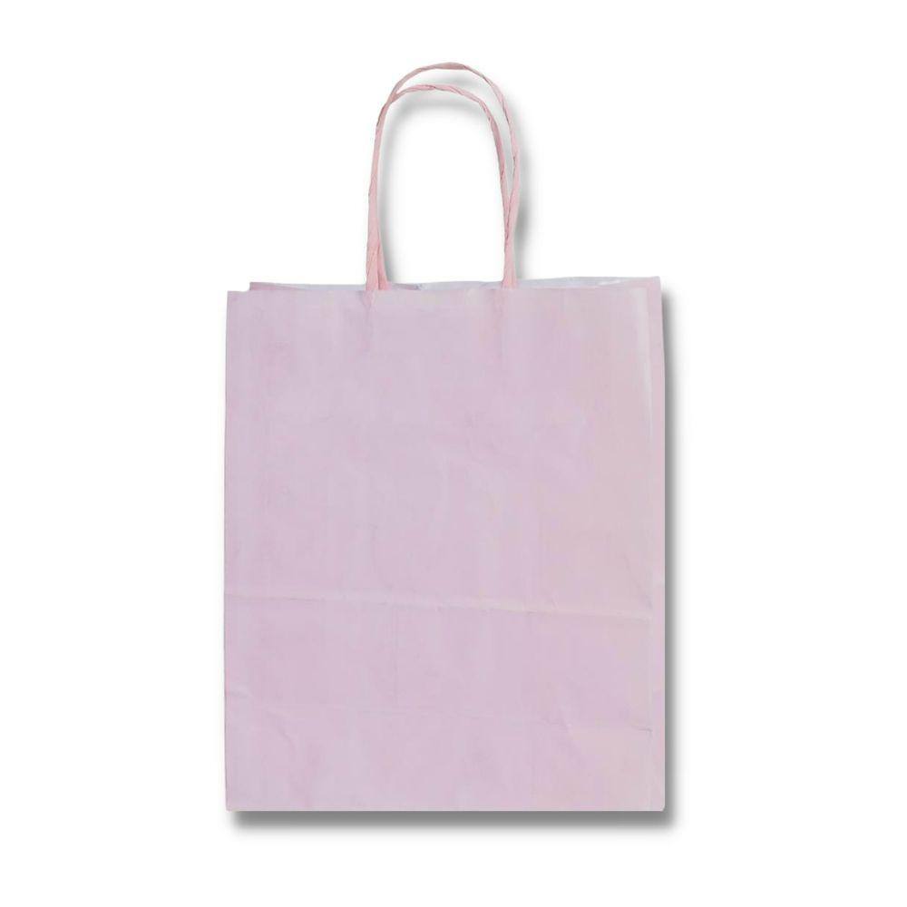 Sacola Para Presente Kraft Rosa Bebe 17,5X8,0X21,5 C/ 30 Un.