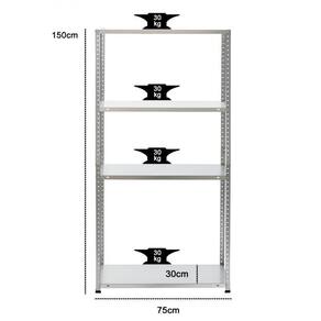 Estante 150x75x30 120kg 4 prateleiras bg30 - strom