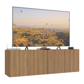 Rack Para Tv Até 50 Polegadas Com 4 Portas Suspenso Multimóveis Mp1070 Rustic Rustic
